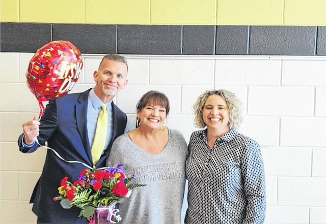 130672049_web1_SW_1
This was one of the many exciting moments during Susan Westerbeeks career when the Clinton High School 2023 Teacher the of the Year announcement was made. Pictured, from left, are Superintendent Dr. Wesley Johnson, Jennifer Dirks and Westerbeek.
File Photo