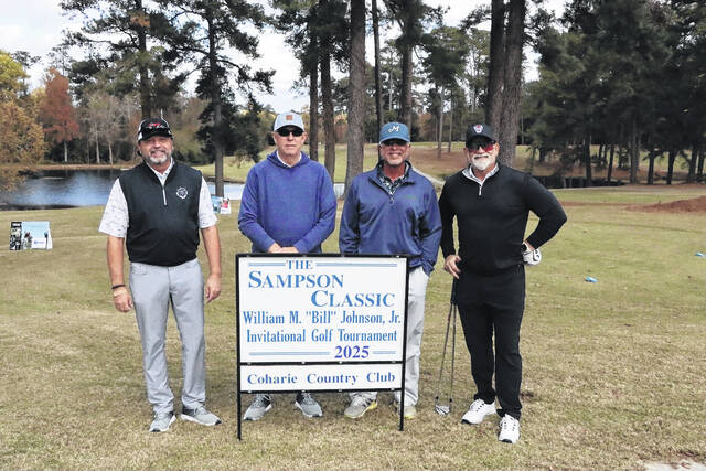 The Nethercutt family were winners of Flight One in the Sampson Classic golf tournament that raises money for the Sampson Community College Foundation.