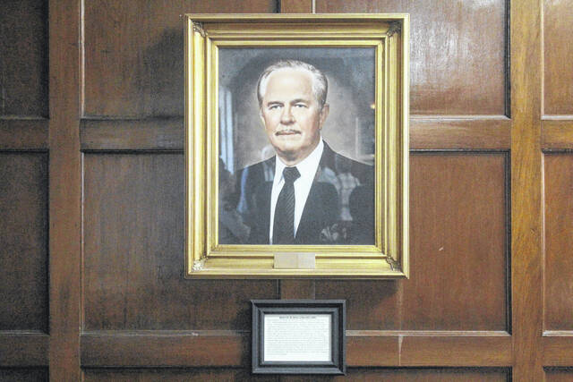 A portrait of Ross Hollands father, Maurice, already hangs in the Sampson County Courthouse.
                                 Photos by Noah Britt | Sampson Independent