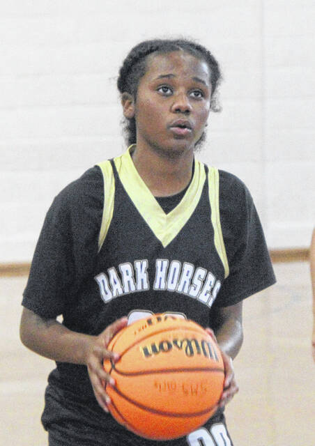 Sampsons Paige Bryant gathers herself and takes a deep breathe before her free throw attempt during Thursdays game.