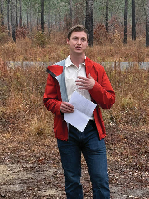 Ben Jones, trail planner and landscape architect for Friends of the Mountains-to-Sea Trail, tells more about the trail at the grand opening in Roseboro.
Trevon McGlone| Sampson Independent