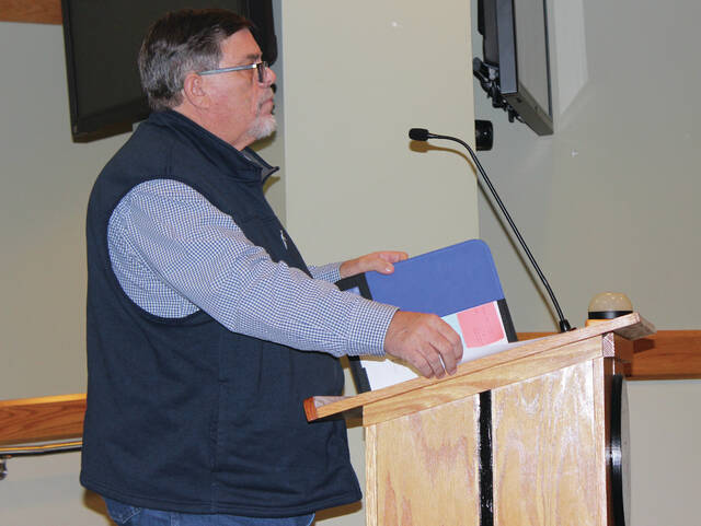 Public Works Director Mark Turlington provided updates on several ongoing water projects to county commissioners at their meeting Monday night.
                                 Abby Cavenaugh | Sampson Independent