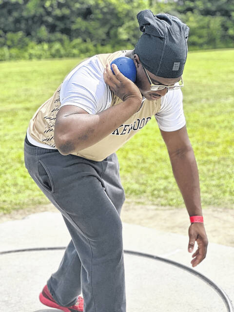Devin Jones has seen success and progression at shot put, and aims to make States this year.
                                 A.Goodman | Sampson Independent