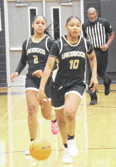 Takiyah Carr (2) and Areona McKoy (10) are two underclassmen that head coach Lofton Kerr leans on to lead the Lady Leopards going forward.