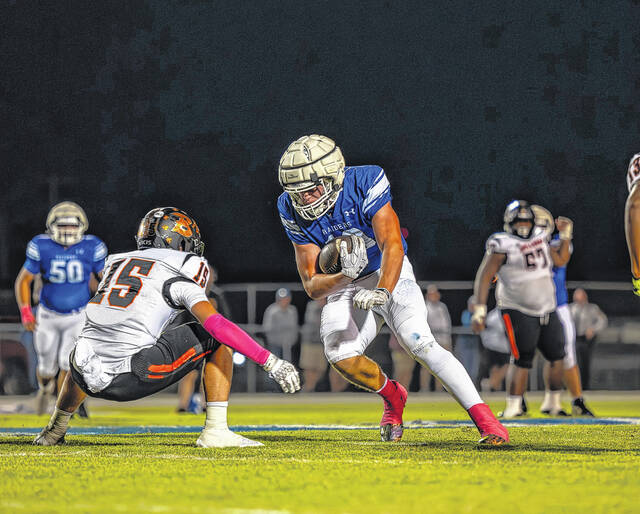 Jacob Holland is a two-way player who played both tight end and defensive end for Midway.