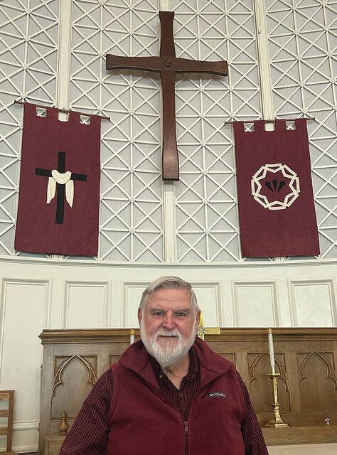 First Methodist Churchs director of music, Dan Holland, is set to retire later this month after 40 years. He actually created the advent banners that hang behind him in the sanctuary.
Photos by Abby Cavenaugh | Sampson Independent