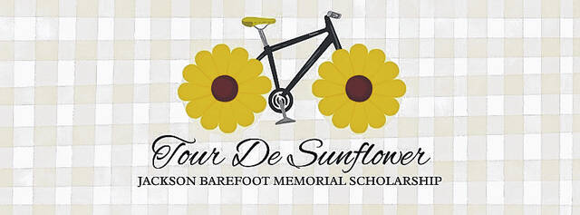 The Tour De Sunflower bicycle ride and walk will take place for the first time since 2019 next Saturday, April 18, beginning at 8:30 a.m. Funds raised will benefit the Jackson Barefoot Memorial Scholarship Fund.
                                 Courtesy photos