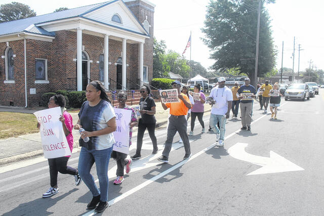 Saturdays march started at the Lisbon Street Missionary Baptist Church and led to the Sampson County Courthouse.
Noah Britt | Sampson Independent