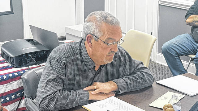 Newton Grove Mayor Craig Warren explains the towns position on a fire department request to increase its funding year over year for the next three years.
                                 Trevon McGlone| Sampson Independent