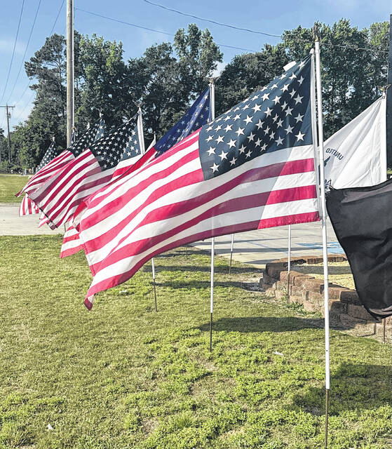 Ahead of Memorial Day, flags blow in the slight breeze, Sampsons patriotic testament to honoring those who laid down their lives for the country.
Anthony Goodman | Sampson Independent
