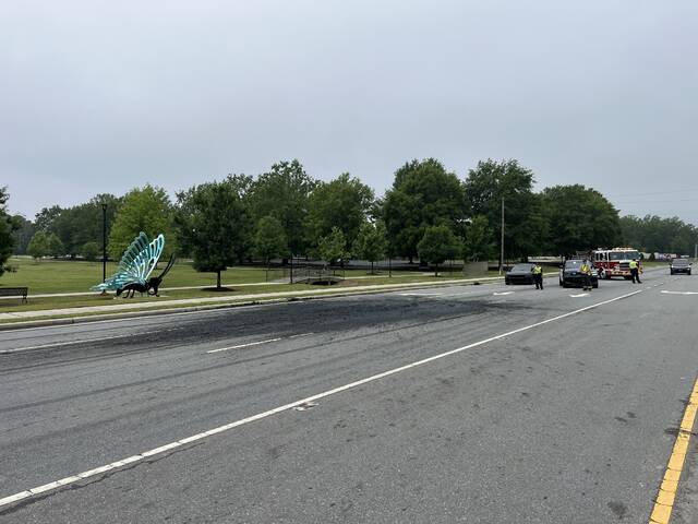 Clinton Police and firefighters were rerouting traffic on Sunset Avenue just before Airport Road Saturday morning following yet another agriculture waste spill, this one seeping across two lanes of eastbound traffic near Sampson Community College. Officers were waitnig on a hazmat team to assist with the cleanup.