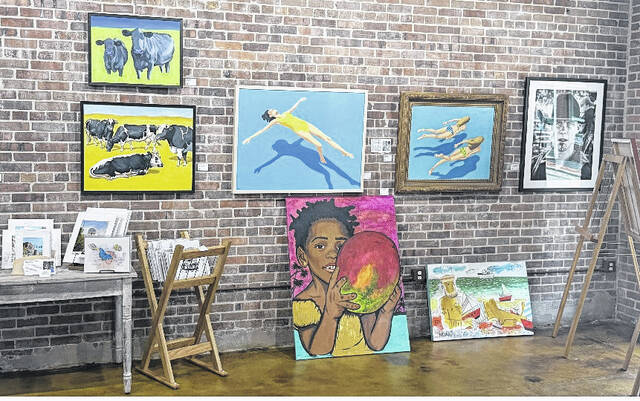 Paintings that hang on the wall within the Artworks art gallery.
                                 Trevon McGlone| Sampson Independent