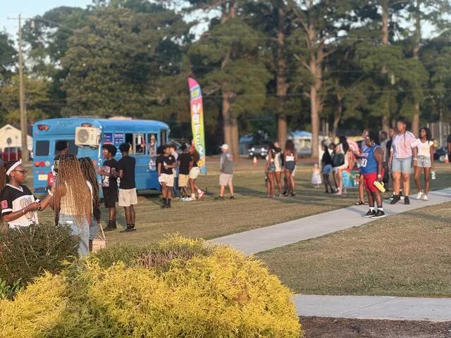 People come out to Royal Lane Park to socialize and visit vendors before Clintons fireworks celebration.
Dylan Atwood | Sampson Independent