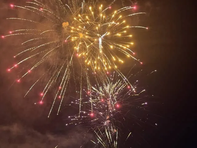 Fireworks from the Town of Newton Grove at Weeks Park.