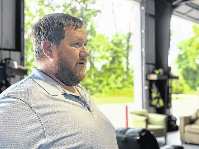 Davis Powell talks about the logistics the fire department has to go through to get new fire engines. Turkey fire officials have purchased a new fire truck, estimated to arrive in 2027.
                                 Dylan Atwood | Sampson Independent