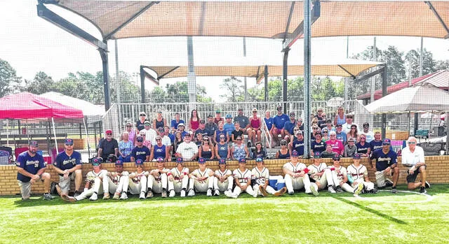 The Duplin County All-Stars celebrate their World Series runner-up finish in the Dixie Boys Baseball World Series. The tournament took place in Sterlington, La, where the All-Stars finished with a 4-2 record, defeating Hardee County, Fla., Hattiesburg, Miss., Florence County, S.C., and Hartsville, S.C., before falling to the host team in Sterlington.
                                 Courtesy Photo | Britani Becher