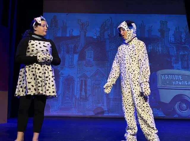 Ella Grace Black as Perdita, and Pongo, Zach Johnson in a scene from the SCT production.
                                 Courtesy photo | Linda Jewell Carr
