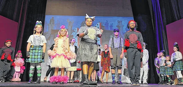 Sampson Community Theatres production of 101 Dalmatians Kids closed this past weekend after a successful two-week run. On stage front and center are the narrators of the story: Madelyn Cockman as Scottie; Evelyn Johnson as Poodle; Imani Goodman as Corgi; and Evan Catlett as Boxer. The production was directed by Linda Jewell Carr. Next up for SCT will be Little Shop of Horrors, with auditions Saturday, Aug. 8, 10 a.m. and Sunday, Aug. 9, 6 p.m. Anyone 16 or older can audition. All parts are available, according to director Angela Martin. For more information, call 910-379-8737.