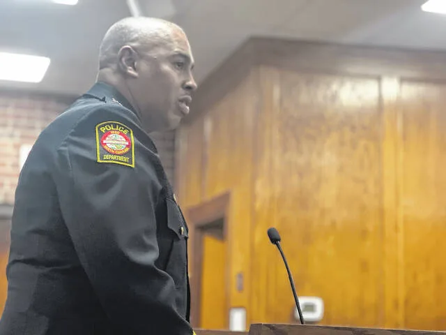 Clinton Police Chief Adrian Matthews updates City Council on several Public Works projects currently underway in Clinton, projects to help support the citys long-term efforts to improve infrastructure reliability, meet regulatory requirements, and plan responsibly for future water, wastewater, and stormwater needs.
                                 Dylan Atwood | Sampson Independent