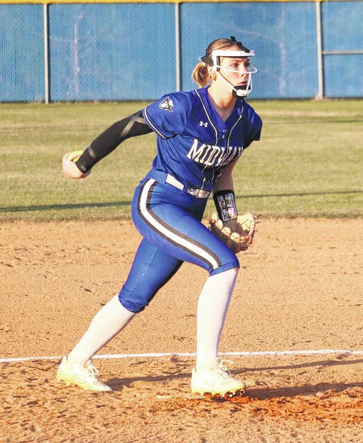 Kyleigh Stonerock starts her motion into a pitch.
                                 File photo