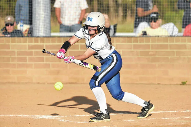 Mollie Bass bunts in her plate appearance.
                                 File photo