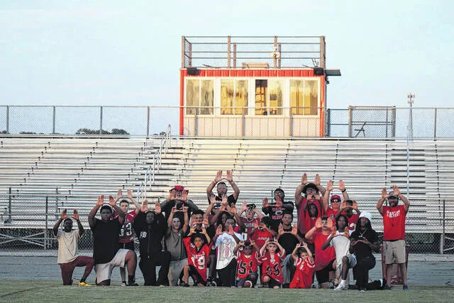 Members of Union High Schools football team worked together in tandem with the Sampson Parks and Recreation staff to host the Union Football Camp that took place Wednesday evening.
                                 Courtesy Photo | Sampson Parks and Recreation