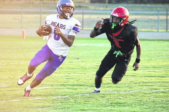Spartan junior Tobias Cromartie beelines to the Bear Grass Charter running back to make the tackle.
Trevon McGlone | Sampson Independent