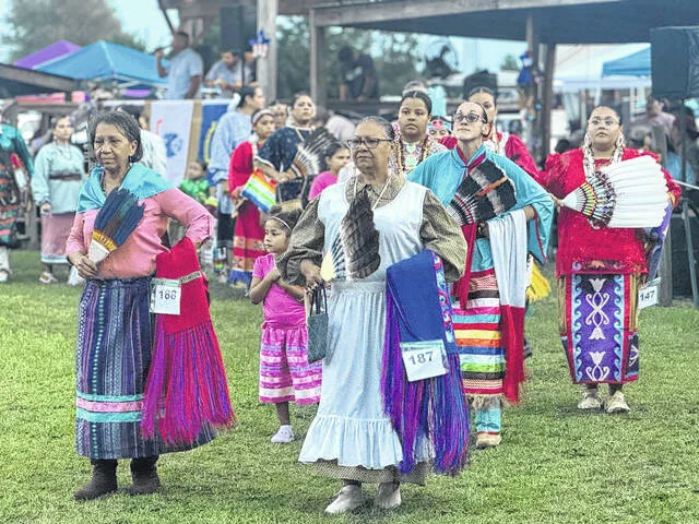 Women from the Coharie tribe make their entrance during Friday nights opening ceremonies.
                                 Dylan Atwood | Sampson Independent