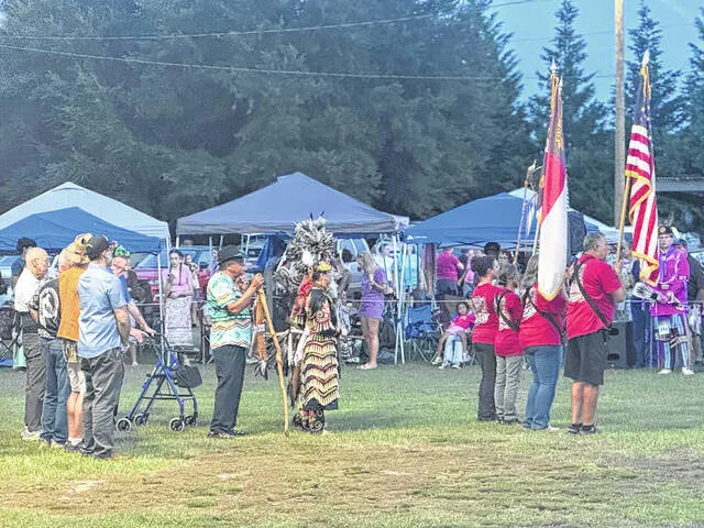 Veterans are honored during Friday nights Grand Entry.
                                 Dylan Atwood | Sampson Independent