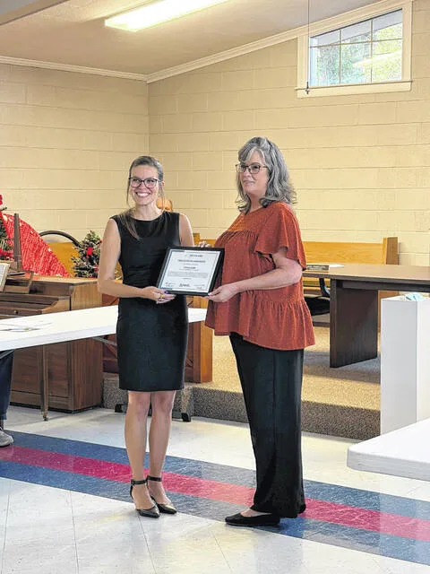 Salemburg Town Clerk Teresa Smith was awarded her own plaque in honor of the her diligent work to learn the new software. NCLM Accounting Specialist Anna Etheridge, who Smith described as the reason she was able to get through the program, made the presentation.