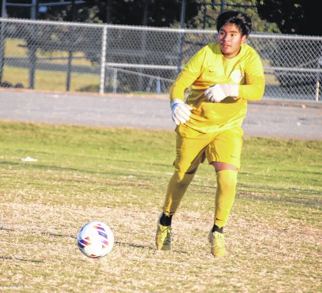 Hobbton goalkeeper Javier Escalera gets ready to boot a deep pass on a goal kick for the Wildcats.
Trevon McGlone | Sampson Independent